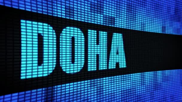 Doha side text scrolling led wall pannel display display board — Stockvideo