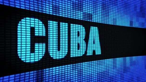 Kuba boczne Przewijanie tekstu LED ściana Pannel Display tablica rejestrowa — Wideo stockowe