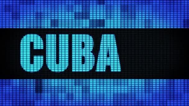 Tabellone di visualizzazione del pannello di parete LED di scorrimento del testo anteriore CUBA — Video Stock