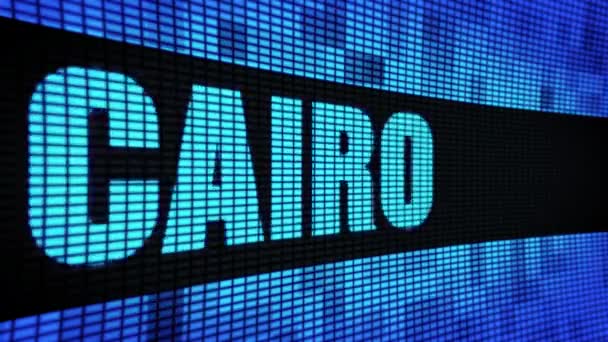Placa de sinal de exibição de painel de parede LED de rolagem de texto lateral CAIRO — Vídeo de Stock