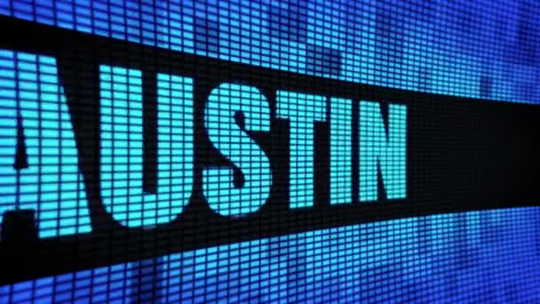 Austin Side szöveg görgetés LED fali pannel kijelző tábla — Stock videók