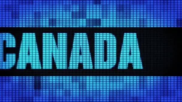 Canadá Texto frontal Desplazamiento led de pared Pannel Display Sign Board — Vídeo de stock