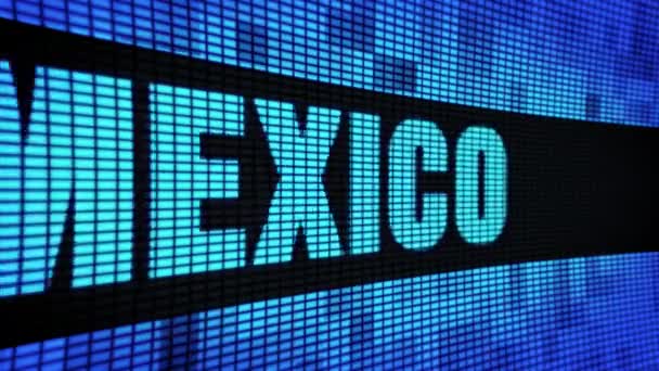 MEXICO side Text Scrolling LED Wall Pannel Display Sign Board — Stock Video