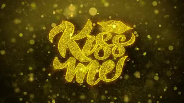 Kiss Me Lips Dilekler tebrik kartı, Davetiye, Kutlama Firework — Stok video