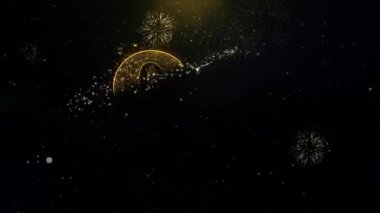 Sevgililer Romantik aşk kalp Yazılı Altın Parçacıklar Patlayan Havai Fişek Ekran