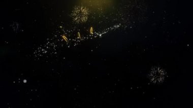 XOXO Valentines Day Written Gold Particles Exploding Fireworks Display
