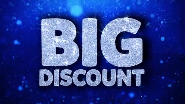 Big Discount Blue Text Wishes Partikel Salam, Undangan, Perayaan Latar Belakang — Stok Video