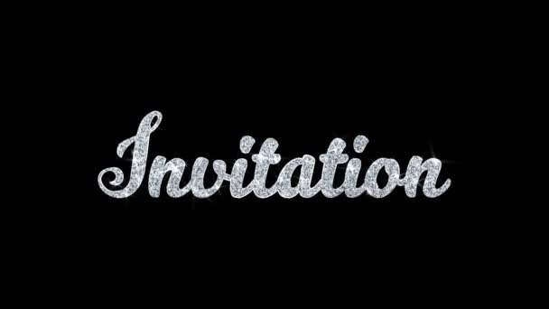 Invitation Texte clignotant Texte clignotant Souhaite Particules Salutations, Invitation, Célébration Contexte — Video