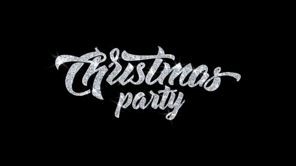 Vánoční večírek text přání částice pozdravy, pozvánka, pozadí oslavy — Stock video