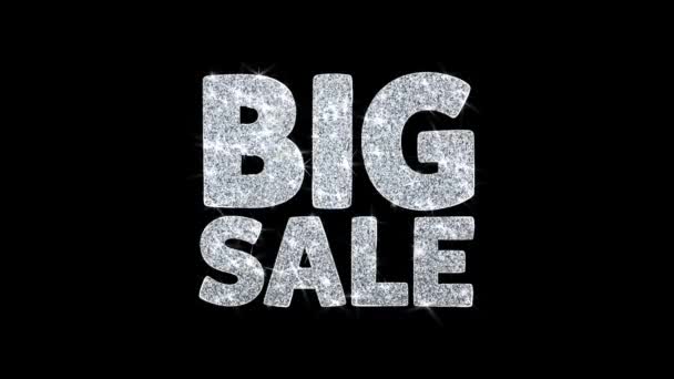 Big Sale texto parpadeante desea partículas Saludos, Invitación, Fondo de celebración — Vídeo de stock