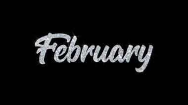 Şubat Blinking Metin Dilek Parçacıklar Selamlar, Davet, Kutlama Arka Plan