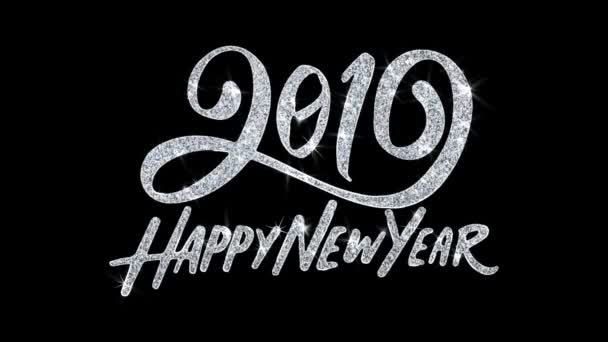 Nyår 2019 Wishes partiklar hälsningar, inbjudan, firande bakgrund — Stockvideo
