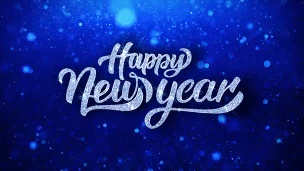 Šťastný nový rok přání částic pozdravy, pozvánka, pozadí oslavy — Stock video