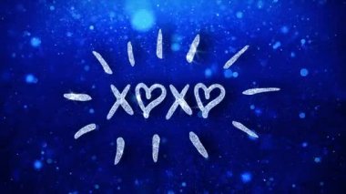 Xoxo Mavi Metin Dilekleri Parçacıkları Selamlar, Davet, Kutlama Arkaplanı
