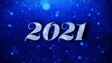 2021 Happy New Year Mavi Metin DilekLer Parçacıklar Selamlar, Davet, Kutlama Arka Plan