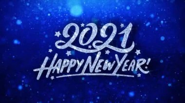 2021 Happy New Year Mavi Metin DilekLer Parçacıklar Selamlar, Davet, Kutlama Arka Plan