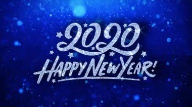 2020 Happy New Year Mavi Metin Dilek Ler Parçacıklar Selamlar, Davet, Kutlama Arka Plan