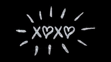 Xoxo Parıldayan Metin Dilekleri Parçacıkları Selamlar, Davet, Kutlama Arkaplanı