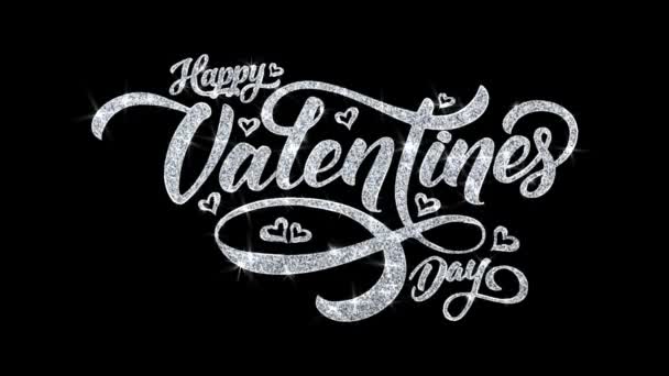 Valentine Day Blinking Text Wishes Particles Greetings, Invitation, Celebration Background
