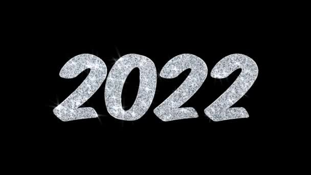 2022 šťastný nový rok blikající text přání částice pozdravy, pozvánka, pozadí oslavy — Stock video