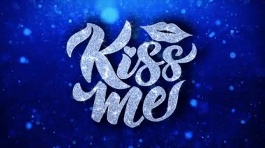 Kiss Me Blue Text Dilek Parçacıklar Selamlar, Davetiye, Kutlama Arka Plan