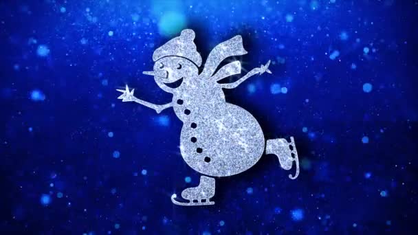 Weihnachtsschmuck Schneemann Element blinkt Symbol Teilchen Hintergrund — Stockvideo