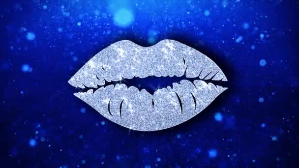 Elemento beijo Blinking Element Icon Particles Saudações, Convite, Fundo da celebração — Vídeo de Stock