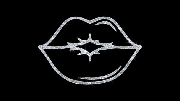 Kiss Element Blinking Element Simge Parçacıklar Selamlar, Davet, Kutlama Arka Plan — Stok video