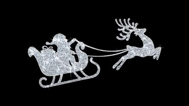 Navidad ornamento renos vuelo salto parpadeo icono — Vídeo de stock