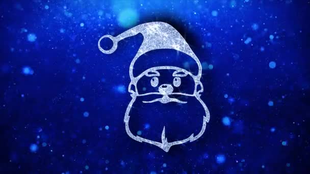 Noël Père Noël Masque Élément Clignotant Icône Particules Contexte — Video