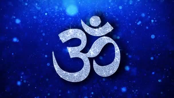 Om of Aum Shiva element knipperend pictogram deeltjes groeten, uitnodiging, viering achtergrond — Stockvideo