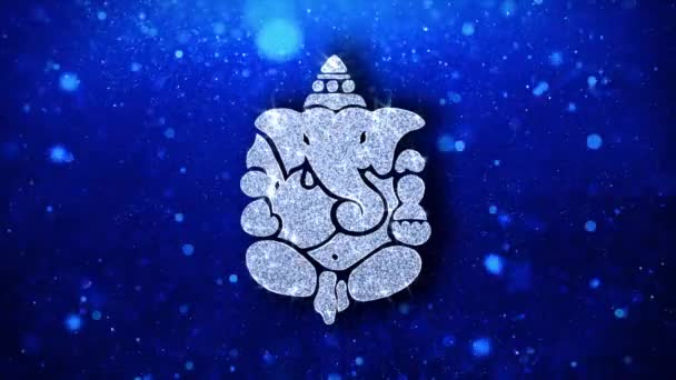 Diwali Lord Ganesh Elemento Blinking Ícone Partículas fundo — Vídeo de Stock