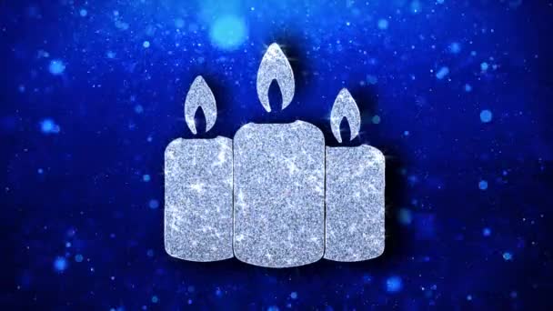 Elemento della candela dell'ornamento di Natale Particelle icona lampeggiante Saluti, invito, sfondo — Video Stock
