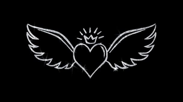 Szív Angle Wings alakú villogó Icon részecskék háttér