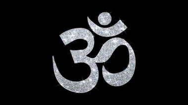 Om veya Aum Shiva Element Yanıp Sönen Simge Parçacıklar Selamlar, Davet, Kutlama Arka Plan