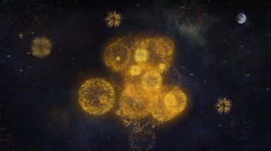 Om veya Aum Shiva Havai fişek Parçacıkları Tebrik kartı reveal.