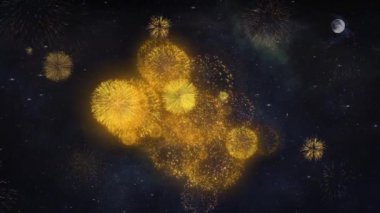 Happy New Year 2021 Metin Dilekler Havai Fişek Parçacıkları Tebrik kartı Reveal.