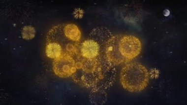 Seasons Greetings Metin Dilekler Havai fişek Parçacıkları Tebrik kartı reveal.