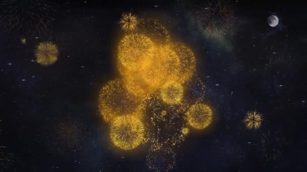Diwali Element icon Text Wishes Reveal From Firework Particles Greeting card. — Stock Video