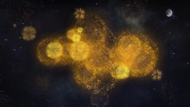 San Valentino Text Wishes Reveal From Firework Particles Biglietto d'auguri . — Video Stock
