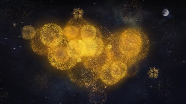 Buon San Valentino Text Wishes Reveal From Firework Particles Biglietto d'auguri . — Video Stock