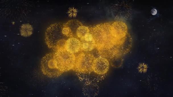 2020 šťastný nový rok text přání zobrazit z Firework přání. — Stock video