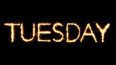 Salı Metin Sparkler Glitter Kıvılcımlar Firework Loop Animasyon