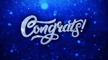 Tebrikler Mavi Yanıp Sönen Metin DilekLer Parçacıklar Selamlar, Davet, Kutlama Arka Plan