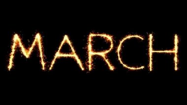 Mart Metin Sparkler Glitter Kıvılcımlar Fişek Loop Animasyon