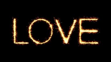 Aşk Metin Sparkler Glitter Kıvılcımlar Firework Loop Animasyon