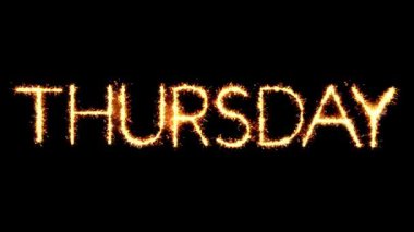 Perşembe Metin Sparkler Glitter Kıvılcımlar Firework Loop Animasyon