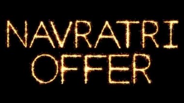 Navratri Teklif Metin Sparkler Glitter Kıvılcımlar Firework Loop Animasyon