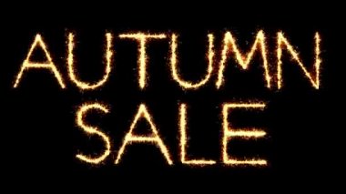 Sonbahar Satılık Metin Sparkler Glitter Kıvılcımlar Firework Loop Animasyon