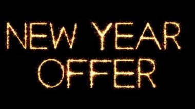 Yeni Yıl Teklif Metin Sparkler Glitter Sparks Firework Loop Animasyon